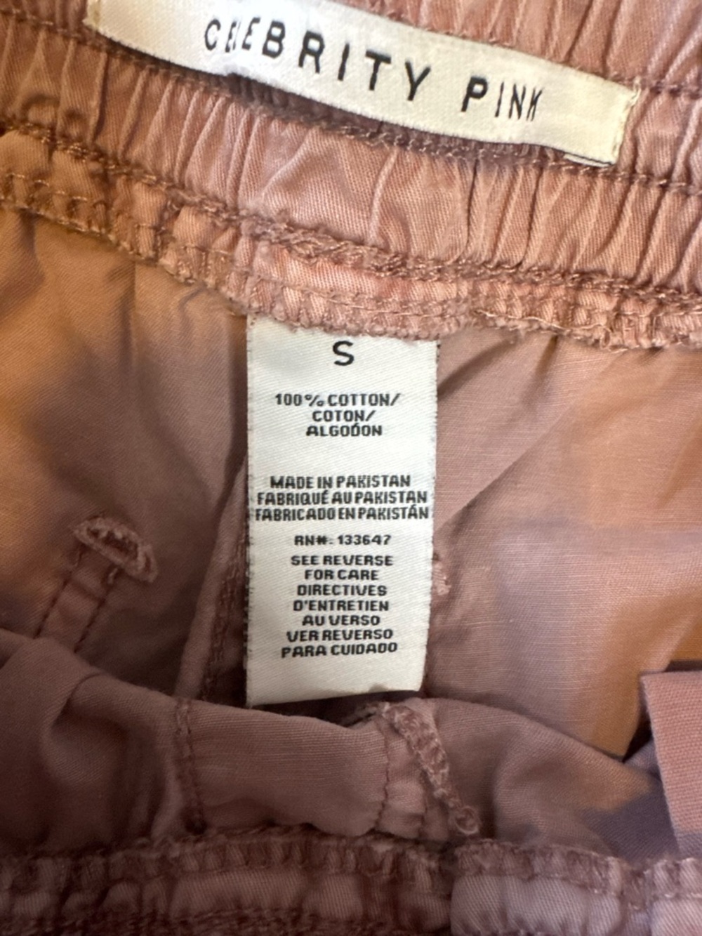 Celebrity Pink Dusty Mauve Drawstring Shorts, Front & Back Pockets - Picture 6 of 11